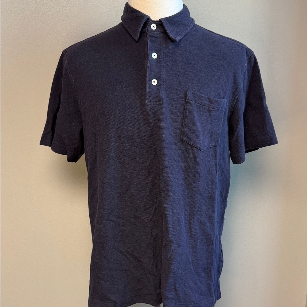 Lands’ End Short-Sleeve Polo Shirt – L – Cotton/Linen Blend